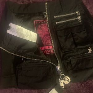 ELECTRONIC “TEKNO RAVERS”  Thick nylon mini skirt